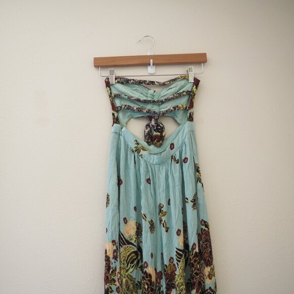 Free People Birds of Paradise Strapless Jumpsuit sz xs - Picture 8 of 9